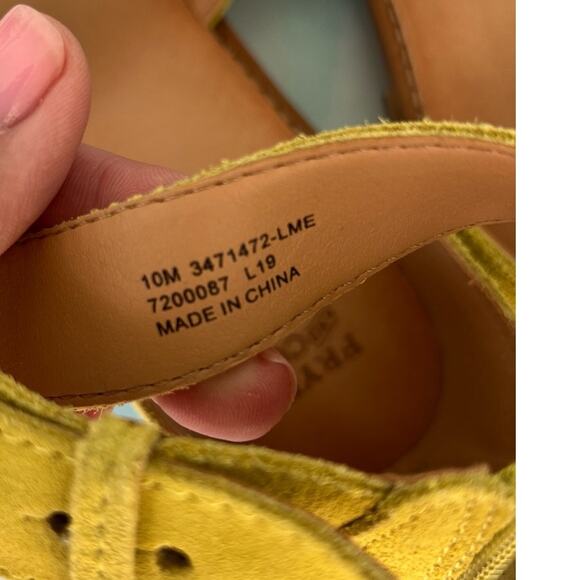 Frye and co Evie 2 Band Sandals Flats - Pistachio, Size 10, Genuine Leather - Picture 4 of 6